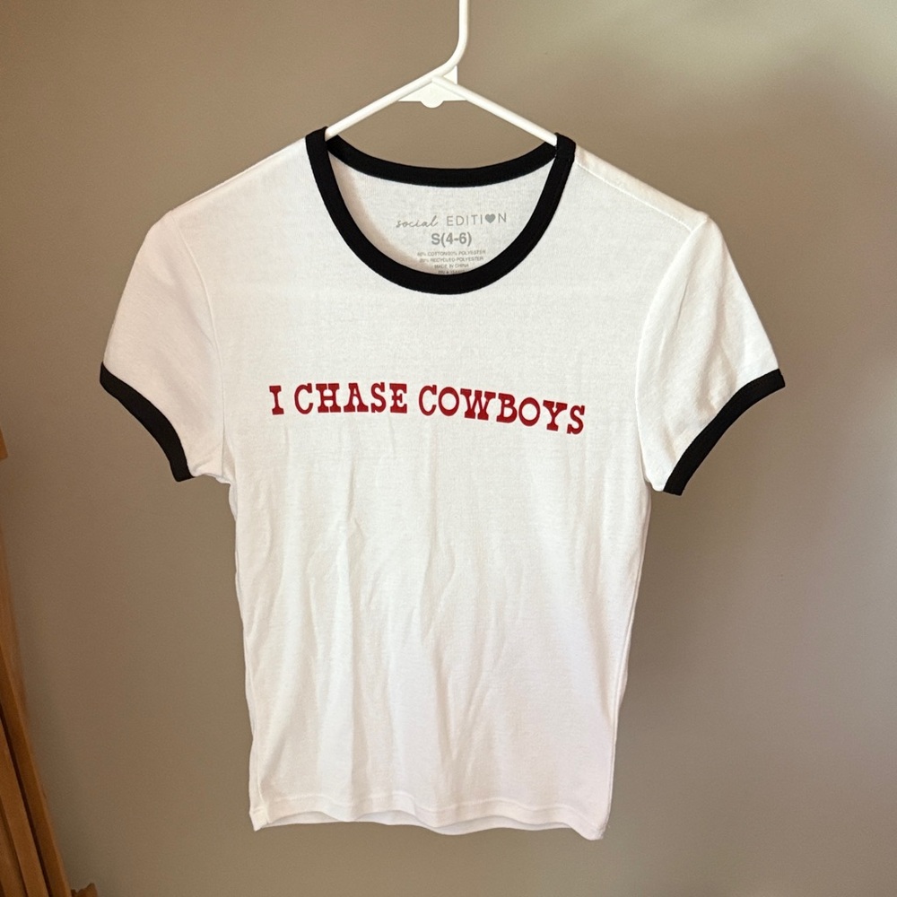 I Chase Cowboys Crop Top Tshirt